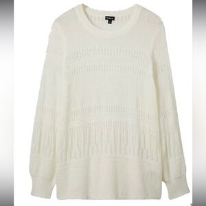 Torrid Plus Size 0 Cozy White Knit LIGHTWEIGHT PULLOVER SWEATER - IVORY
